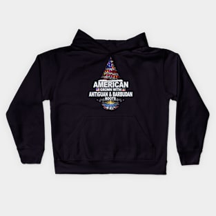 Christmas Tree  American Grown With Antiguan & Barbudan Roots - Gift for Antiguan & Barbudan From Antigua & Barbuda Kids Hoodie